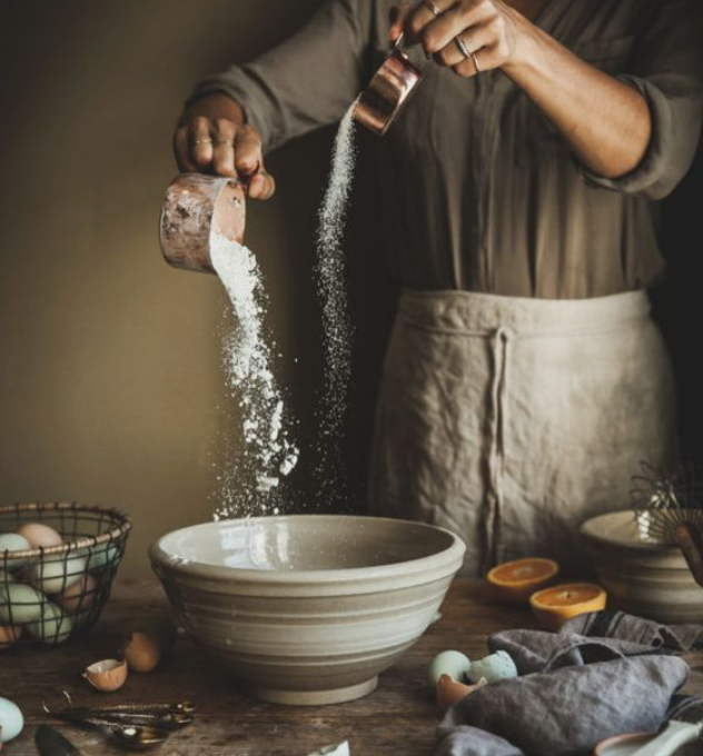 Ingredientes para hacer pan de masa madre